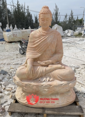 Tượng Phật Thích Ca Bằng Đá Vàng - 0086