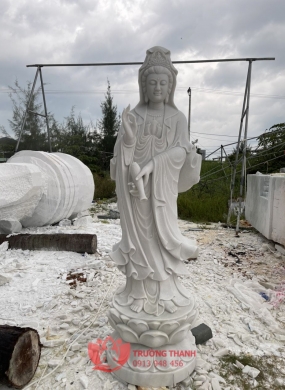 Tượng Phật Quan Âm Đứng Trên Đài Sen - 0038