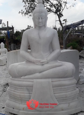 Tượng Phật Thích Ca Bằng Đá Trắng - 0022