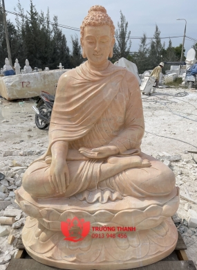 Tượng Phật Thích Ca Bằng Đá Vàng - 0023
