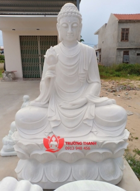 Tượng Phật Thích Ca Bằng Đá Trắng - 0090