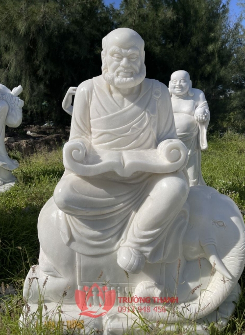 Tượng Kỵ Tượng La Hán Bằng Đá - 0025