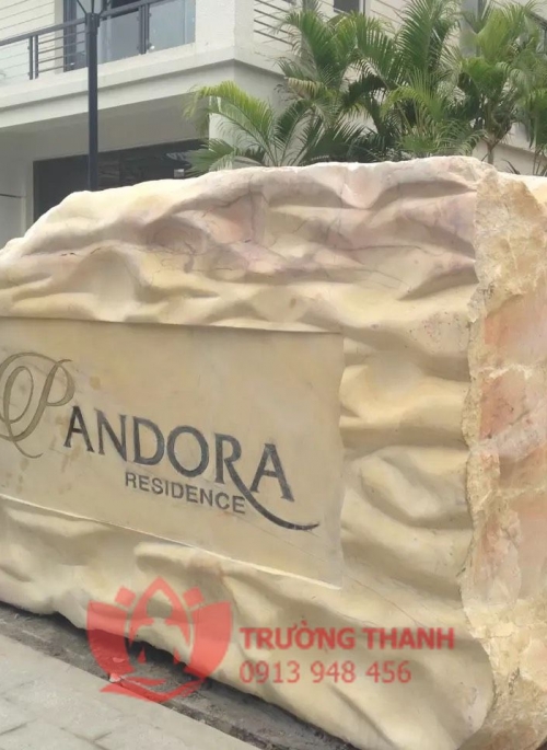 Bảng hiệu công ty bằng đá tự nhiên 
