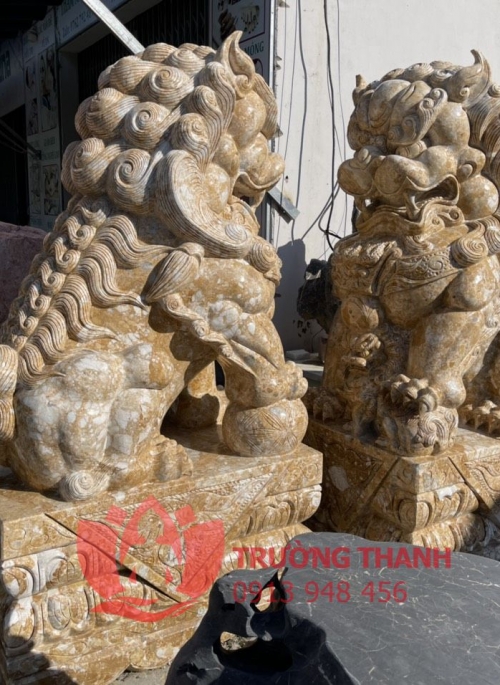 Cặp Kỳ Lân Đá Vàng 