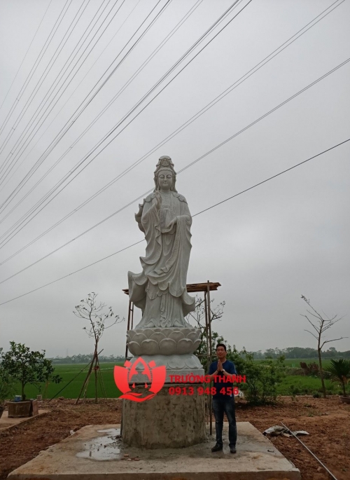Tượng Mẹ Quan Âm Điêu Khắc Bằng Đá - 0171