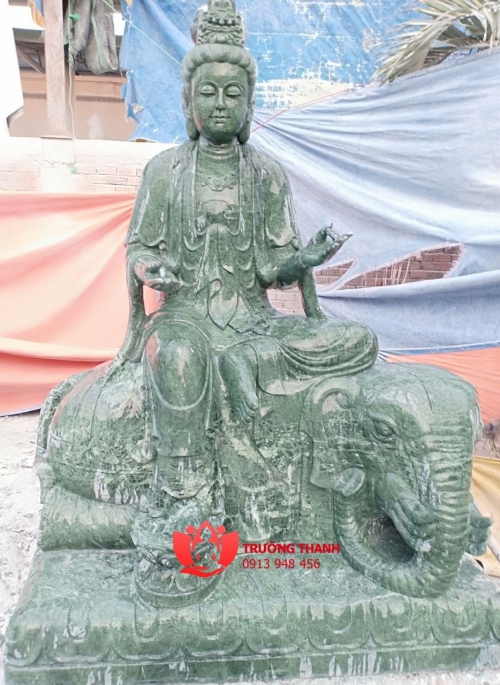 Tượng Văn Thù Sư Lợi Bằng Đá Ấn Độ - 0006